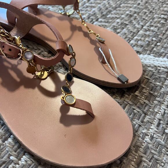 Ancient Greek Sandal Chain thong Sandal Sz 37/US 7 - Picture 4 of 5